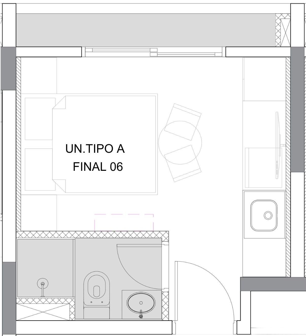 Planta técnica Tipo A — 17,78 m²